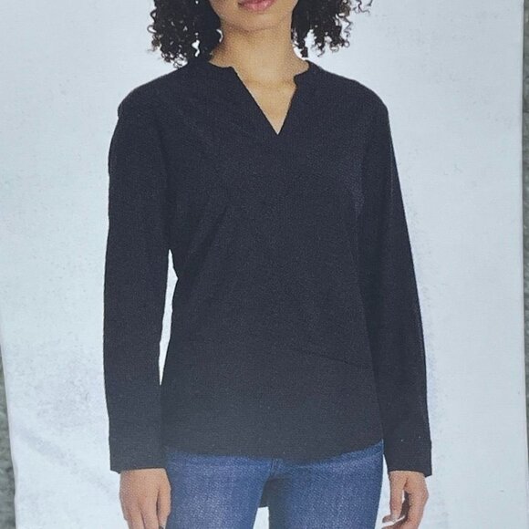 iRev Black Long Sleeve Blouse XXL 4-Way Stretch Easy Care d0941 - Picture 1 of 9